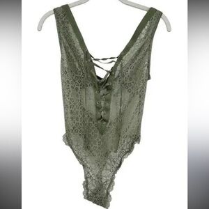 Victoria's Secret Green Lace Bodysuit